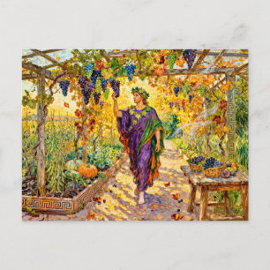 Carte Postale Promenade dans le vignoble du dieu grec Dionysos