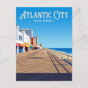 Carte Postale Promenade d'Atlantic City USA
