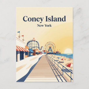 Carte Postale Promenade de Coney Island États-Unis