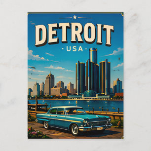 Carte Postale Promenade de Détroit Cadeau de Voyage