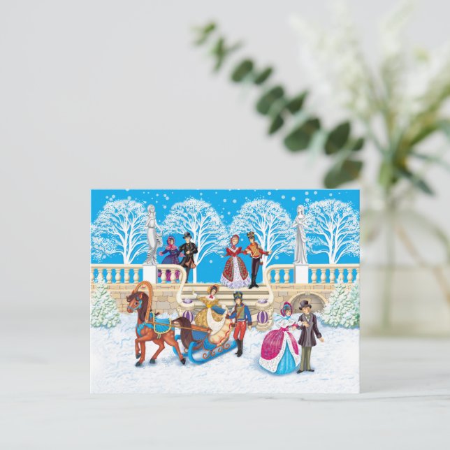 Carte Postale Promenade hivernale (Debout devant)