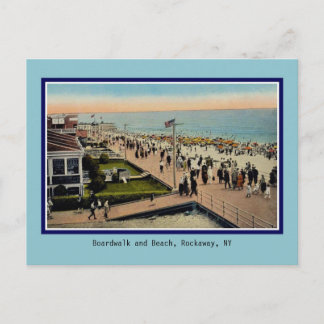 Carte Postale Promenade vintage et plage Rockaway Park NY