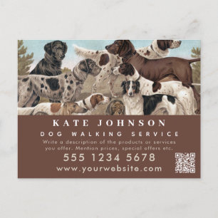 Carte Postale Promeneur de Chiens Garde d'Animaux Professionnel 