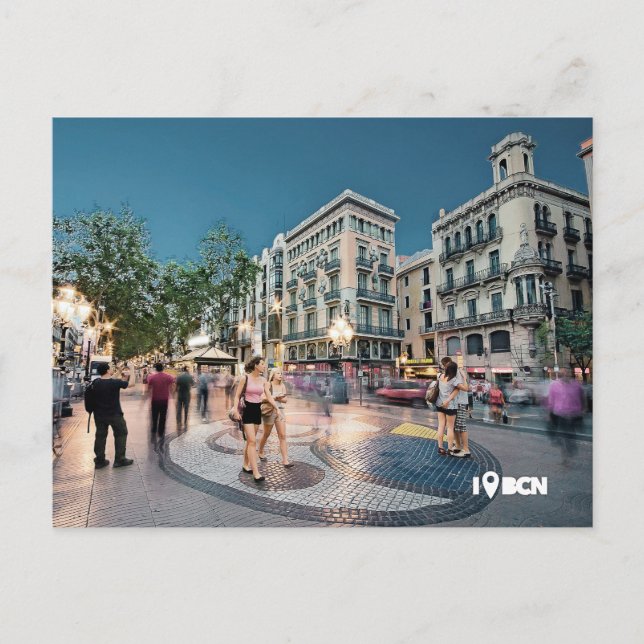 Carte Postale Promenez-vous et embrassez-vous à La Rambla, Barce (Devant)