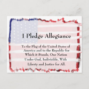 Carte Postale Promesse D'Allégeance Et Drapeau