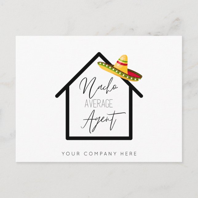 Carte Postale Promotionnel d'agent immobilier pas moyen Nacho  (Devant)