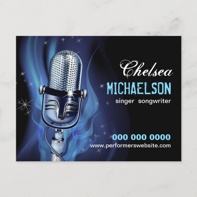 Carte Postale Promotions des artistes de microphone fumé (Devant)