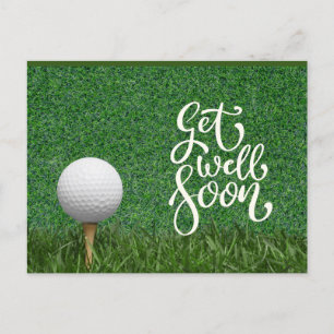 Carte Postale Prompt rétablissement avec balle de golf sur le ve