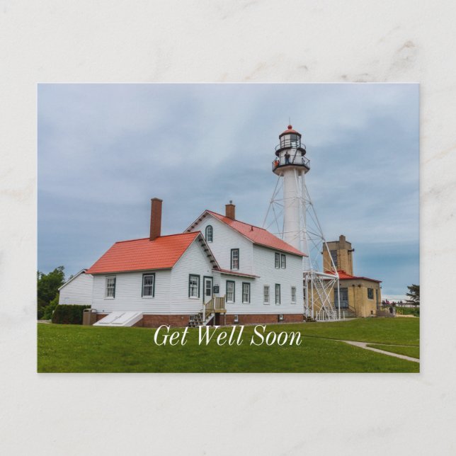 Carte postale "Prompt rétablissement" du phare de  (Devant)