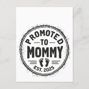 Carte Postale Promu à Mommy Est. faire-part de grossesse 2025
