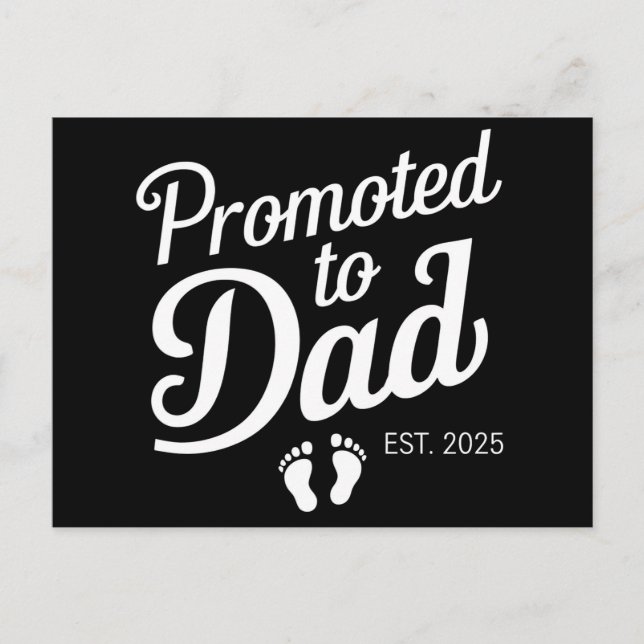 Carte Postale Promu À Papa EST 2025 Drôle Bientôt Être Papa (Devant)