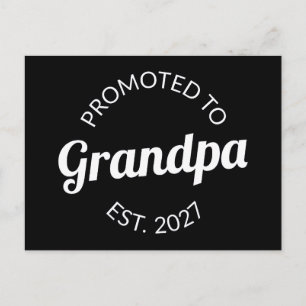 Carte Postale Promu Grand-papa dès 2027 Nouveau Papa Je suis