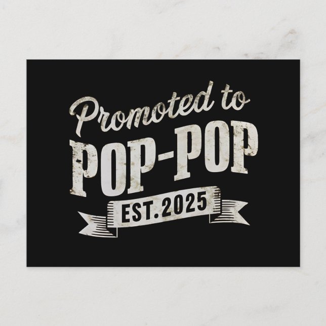 Carte Postale Promu Pop-Pop Est 2025 Première Fois Pop-Pop (Devant)