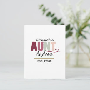 Carte Postale Promue tante en 2026 Cadeau personnalisé mignon
