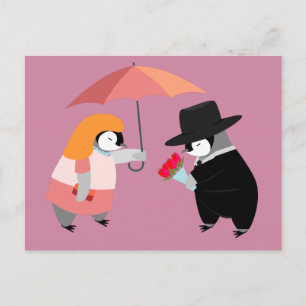 Carte Postale Propose Penguin