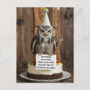 Carte Postale Propre gâteau d'anniversaire tenant une note avec 