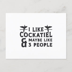 Carte Postale Propriétaires De Cockatiel J'Aime Cockatiel Oiseau