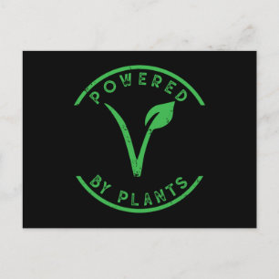 Carte Postale Propulsé par le mode de vie végétalien Plante