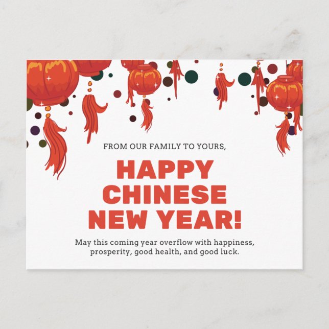 Carte Postale Prospérité Bonne chance Bonne Chine Design du Nouv (Devant)