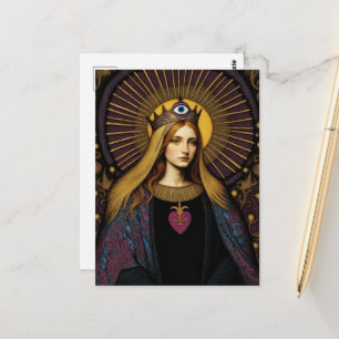 Carte Postale Protection contre le mal Cœur sacré de Marie