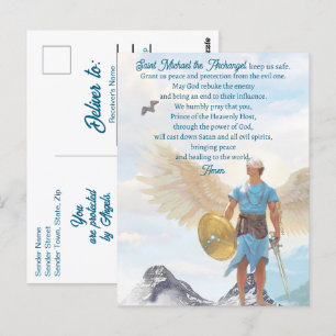 Carte Postale Protection de l'Archange Saint Michel Prière Moder