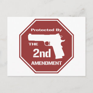 Carte Postale Protégé Par Le Deuxième Amendement (Rouge).png