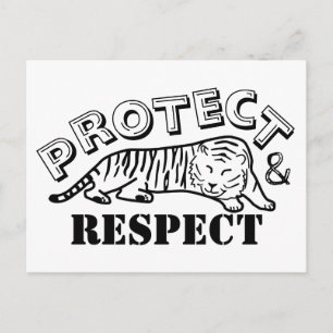 Carte Postale Protéger et respecter le tigre sauvage