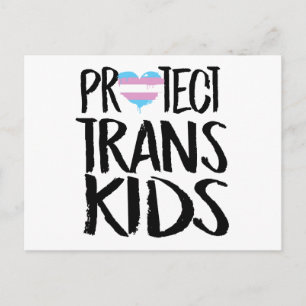 CARTE POSTALE PROTÉGER LES ENFANTS TRANS