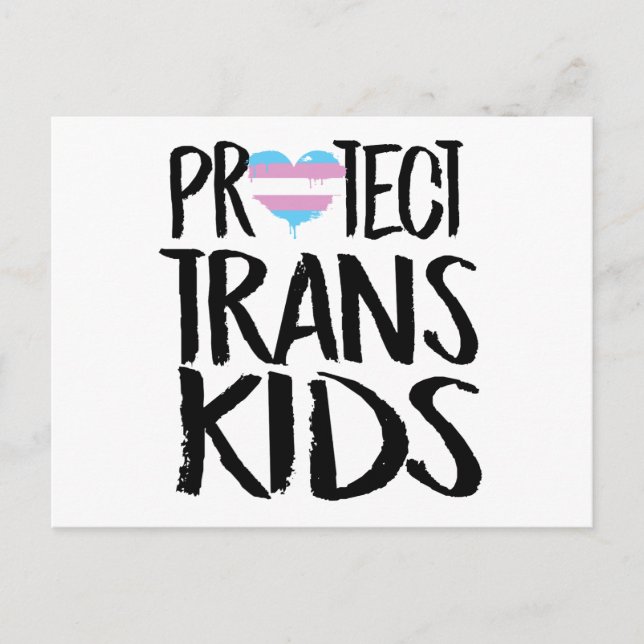 CARTE POSTALE PROTÉGER LES ENFANTS TRANS (Devant)