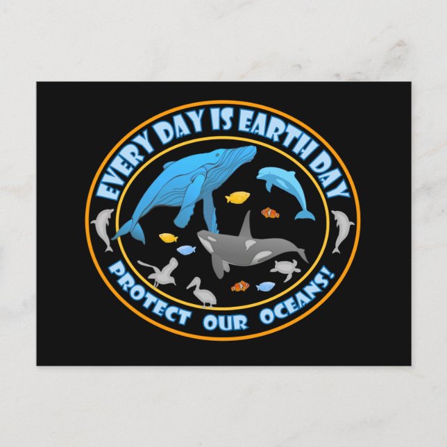 Carte Postale Protéger notre Jour des terres des océans (Devant)