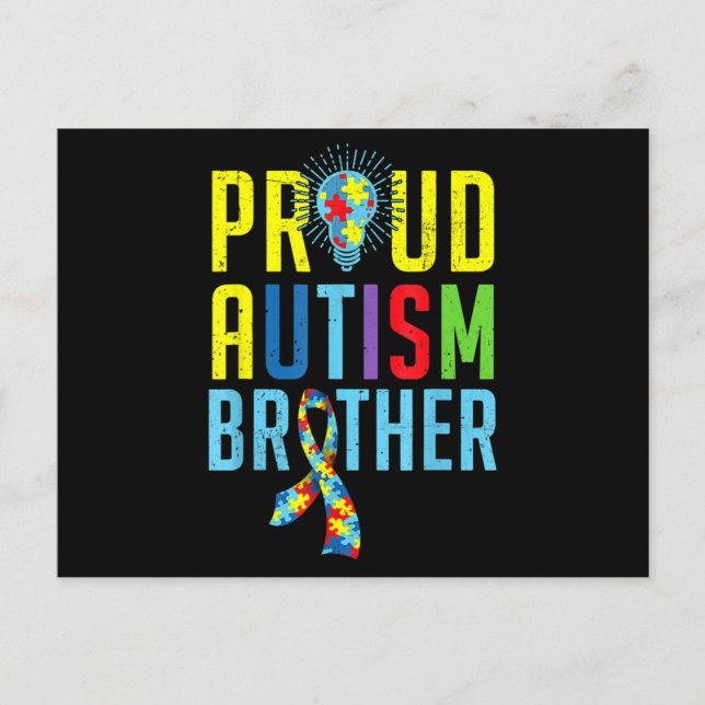 Carte Postale Proud Autism Brother  Sibling Autism Awareness T-S (Devant)