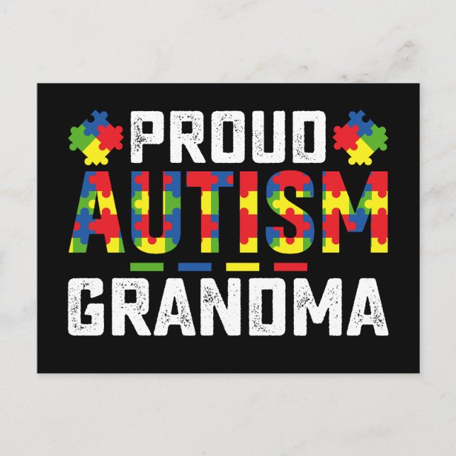Carte Postale Proud Autism Grandma Awareness Autistic Family (Devant)