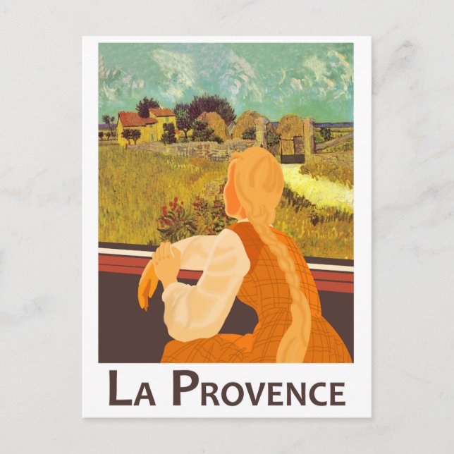 Carte Postale Provence Campagne à travers le Window Train (Devant)