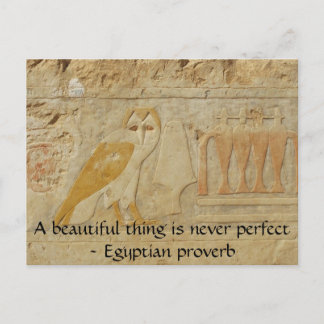 Carte Postale proverbe égyptien sur la beauté et la perfection