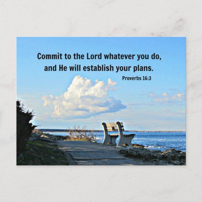 Carte Postale Proverbes 16:3 Commettez au Seigneur tout ce que v (Devant)