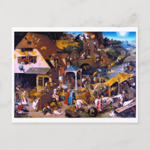 Carte Postale Proverbes néerlandais, Pieter Bruegel l'Ancien