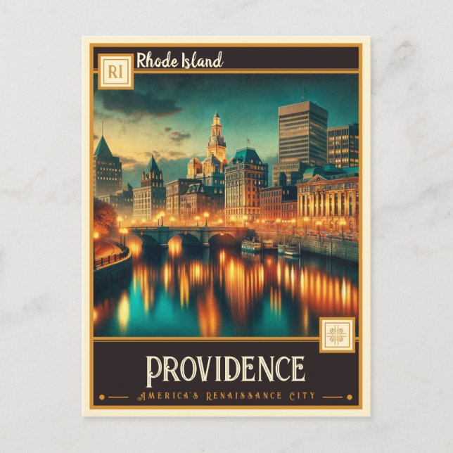 Carte Postale Providence, Rhode Island | VINTAGE (Devant)