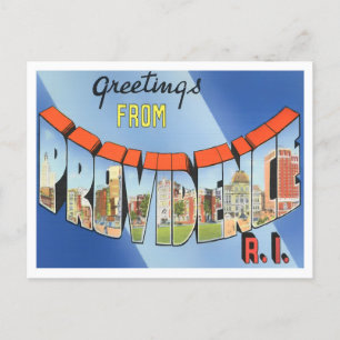 Carte Postale Providence, Rhode Island Vintage Big Letters