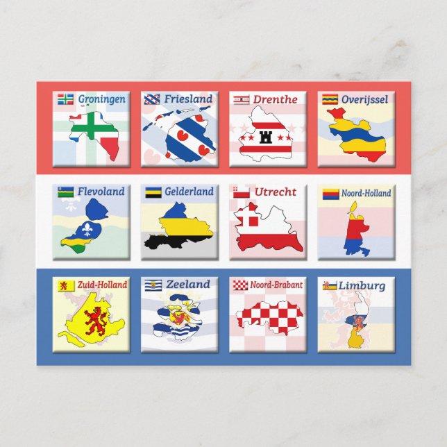 Carte Postale Provinces néerlandaises (Devant)