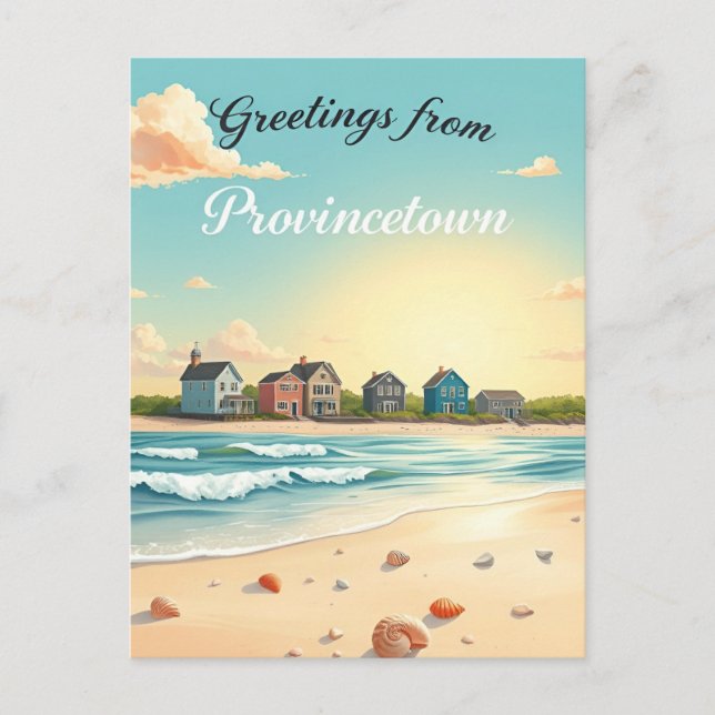 Carte Postale Provincetown, Massachusetts – Plages de Cape Cod (Devant)