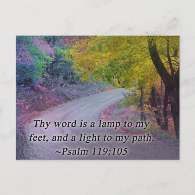 CARTE POSTALE PSALM 119:105 THY WORD - LIGHT TO MON CHEMIN - (Devant)