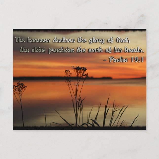 CARTE POSTALE PSALM 19:1 BIBLE SCRIPTURE HEAVENS DÉCLARE GLOIRE (Devant)