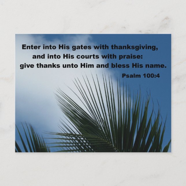 Carte Postale Psaume 100:4 Entre dans ses portes... (Devant)