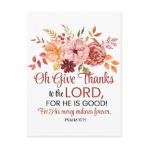 Psaume 107:1 Oh Remerciez le Seigneur Floral Fall