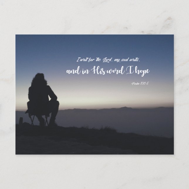 Carte Postale Psaume 130:5 - J'attends le Seigneur (Devant)