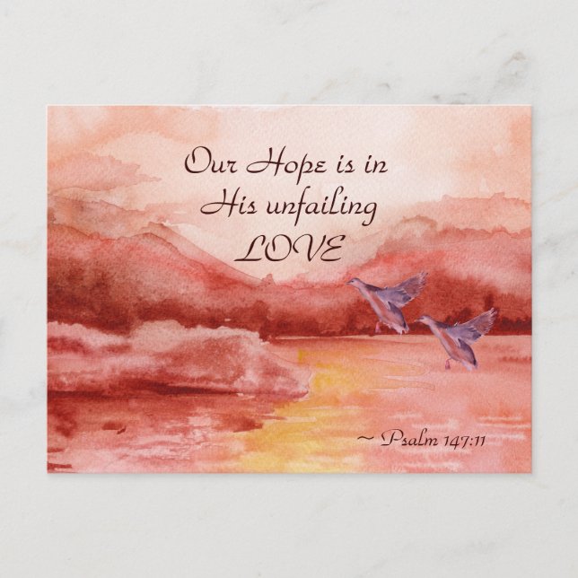 Carte Postale Psaume 147:11 Notre Espoir est dans son amour indé (Devant)