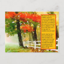 Carte Postale - Psaume 1:1-3 Béni Est L'Homme