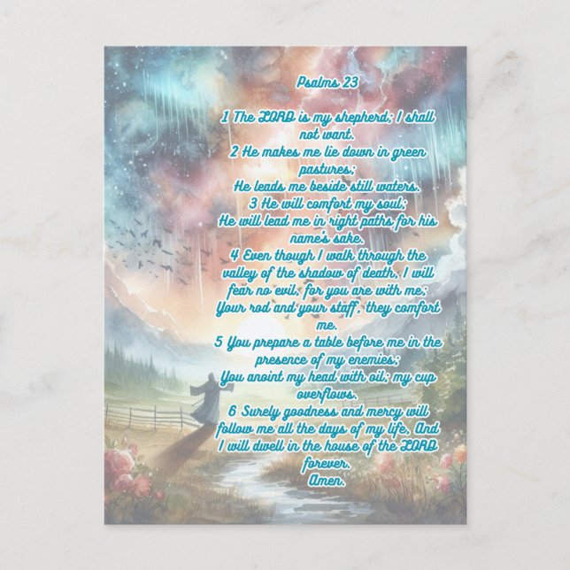 Carte Postale Psaume 23 Le Seigneur Est Mon Pasteur (Devant)