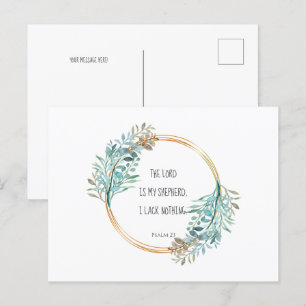 Carte Postale Psaume 23 L'Éternel est mon berger, Écriture