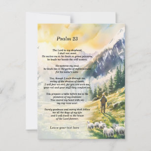 Carte Postale Psaume 23 personnalisé avec imagerie de berger